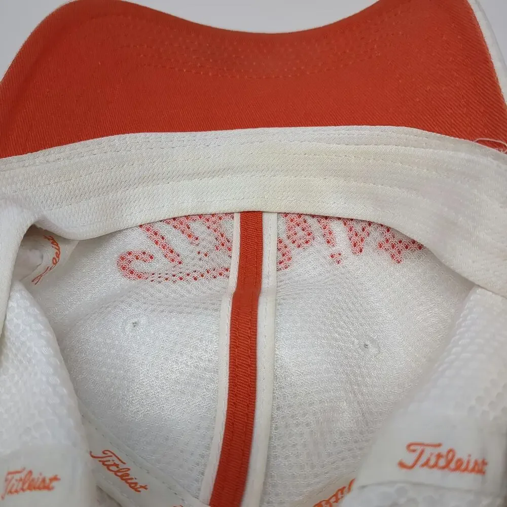 Titleist Baseball Cap White Orange One Size Adjustable Performance Golf Hat
